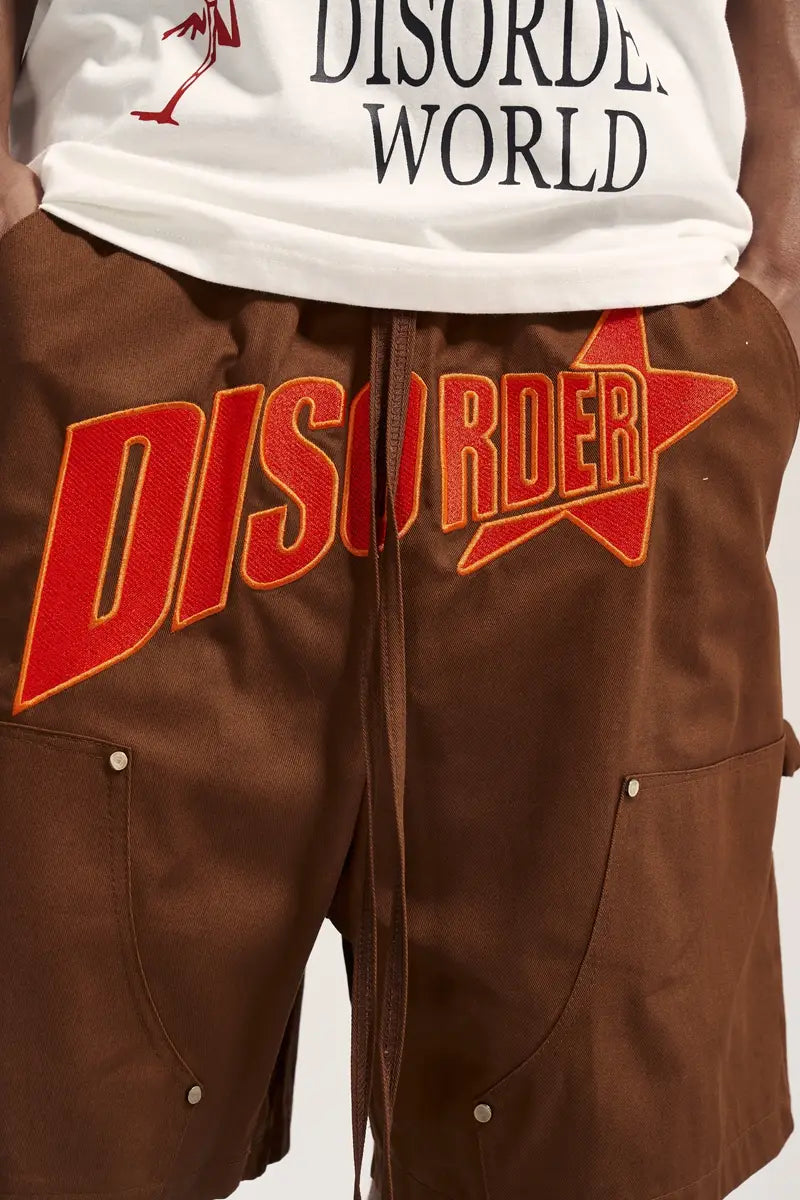 Heavy Industry Slogan Embroidered Street Loose Casual Shorts