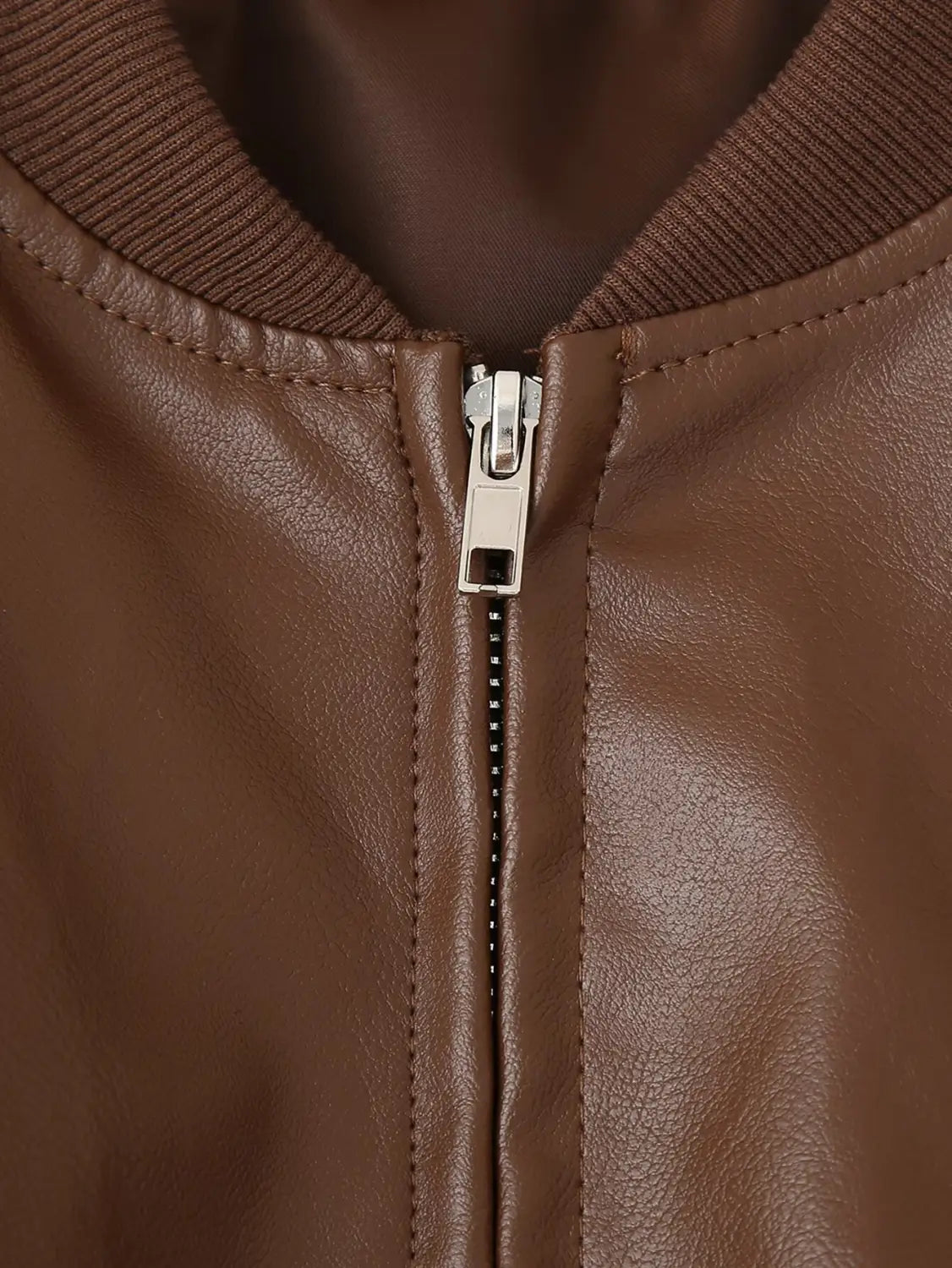 Short Jacket Fried Street Leather Clothing With Stand Collar Coat