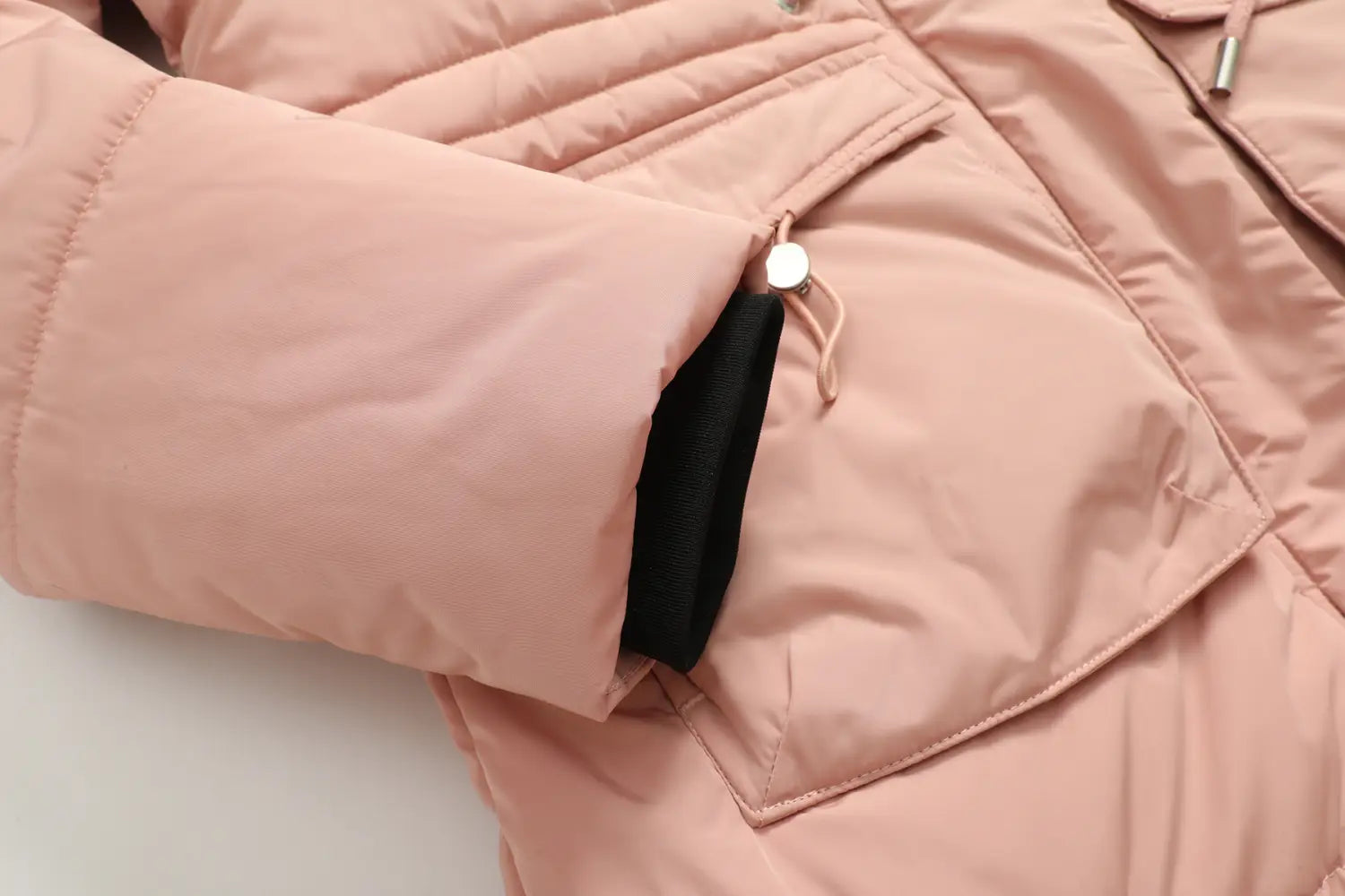 Women’s Cotton Jacket Drawstring Cinched Hoodie Fleece-lined Warm