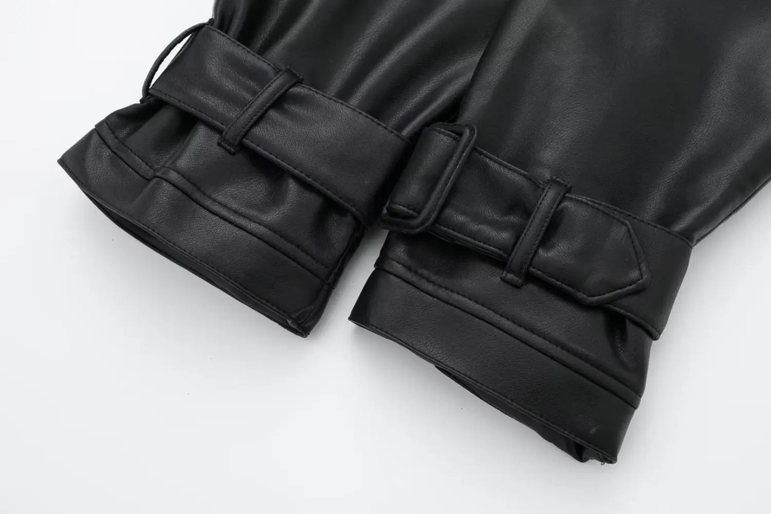 Autumn New European And American Leisure Imitation Leather Loose Short Trench Coat