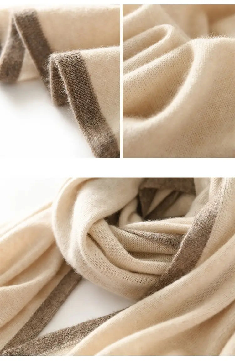 Universal Color Blocked Knitted Jacquard Western-style Cashmere Scarf