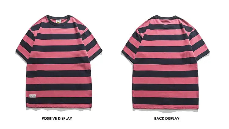 New Striped Short Sleeve Retro Striped Men