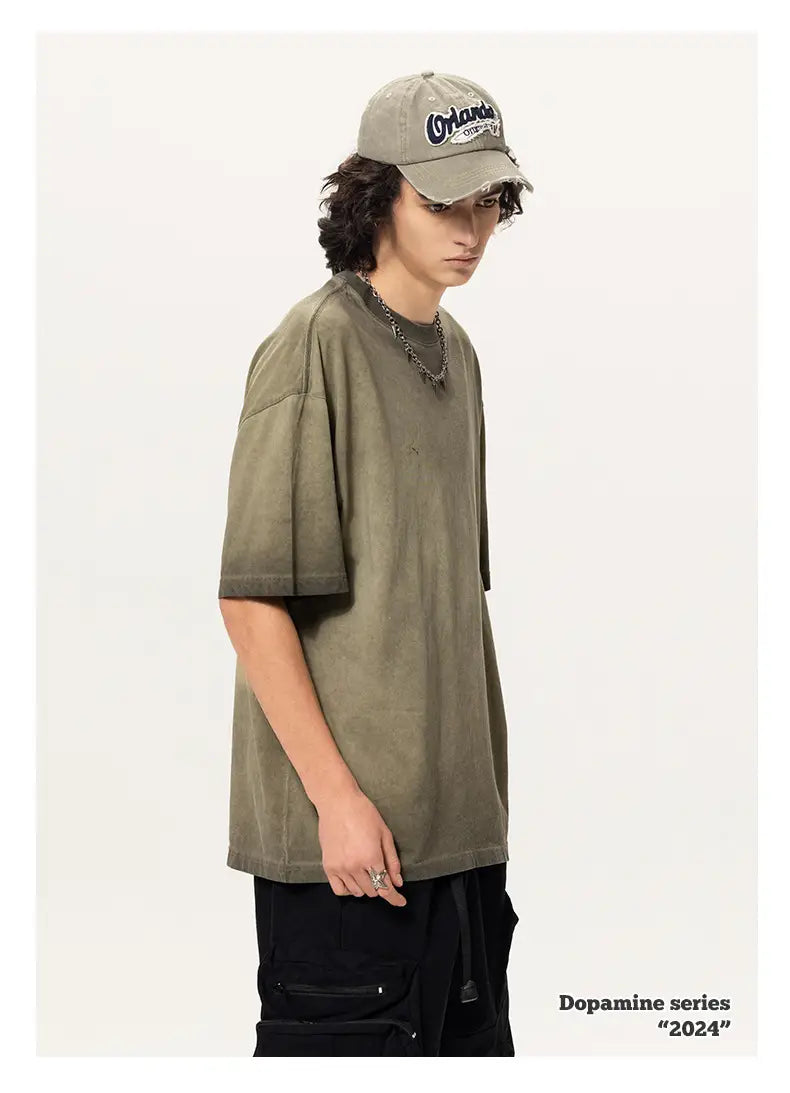 Street Dopamine Pure Cotton Washed Old Short Sleeve