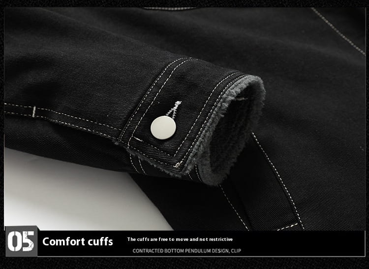 Denim Coat Fleece-lined Men Fashion Brands Jacket