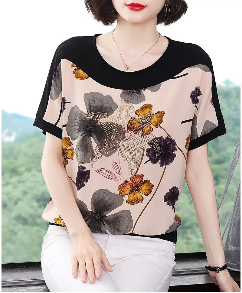 Women’s Short-sleeved T-shirt Loose Slimming Top