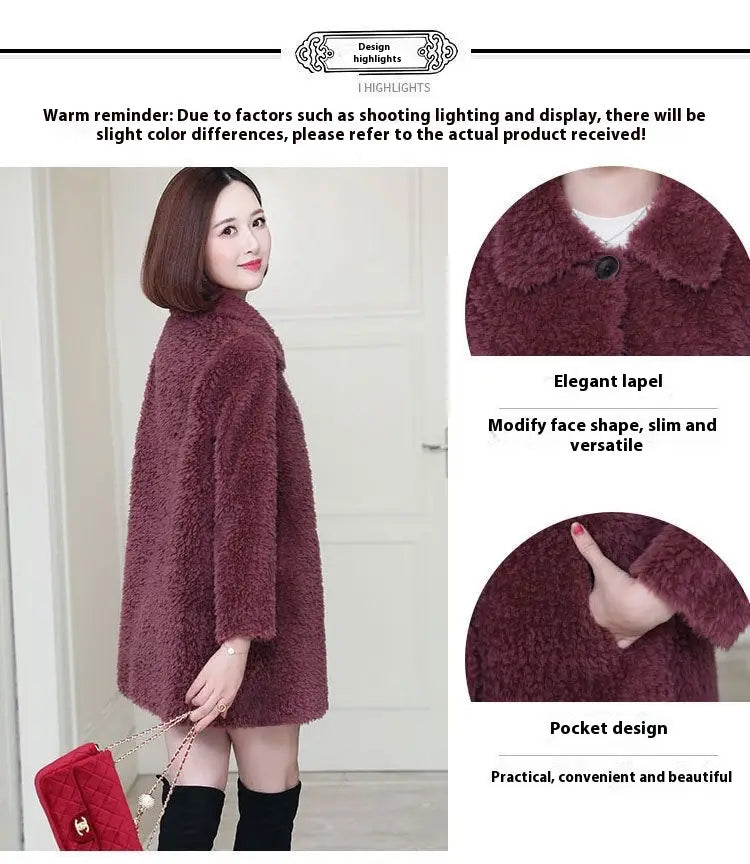 Women’s Thick Faux Cashmere Coat Mid-length