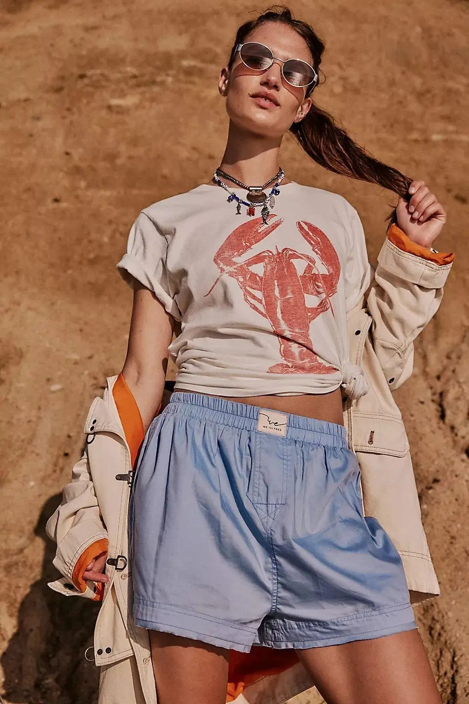 Short Sleeve Top Round Neck Printed White For Girls