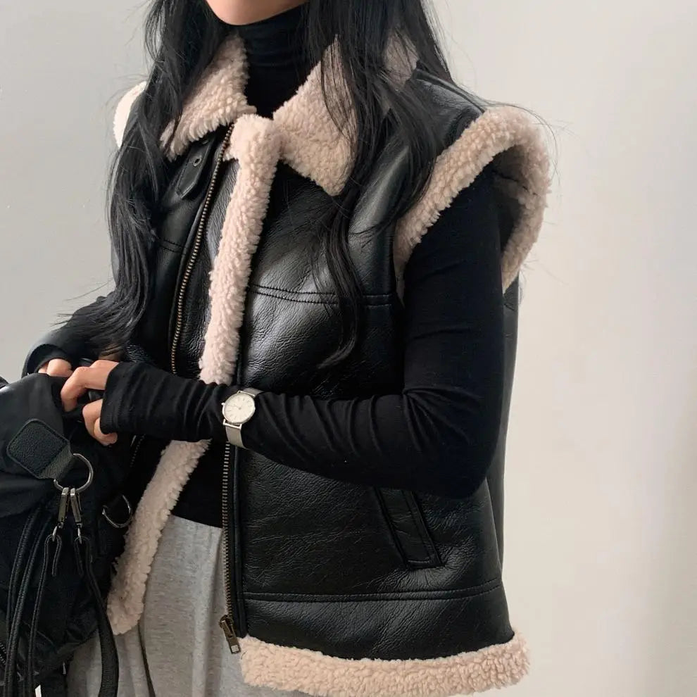 All-match Zipper Vest Jacket Coat For Women