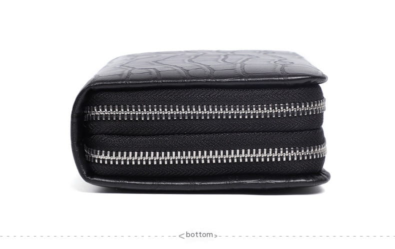 Men’s Leather Long Zipper Multiple Card Slots Wallet