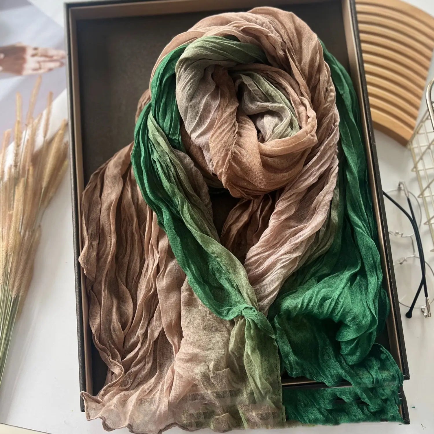 Men’s And Women’s Color Matching Autumn And Winter Cotton And Linen Feel Long Strip