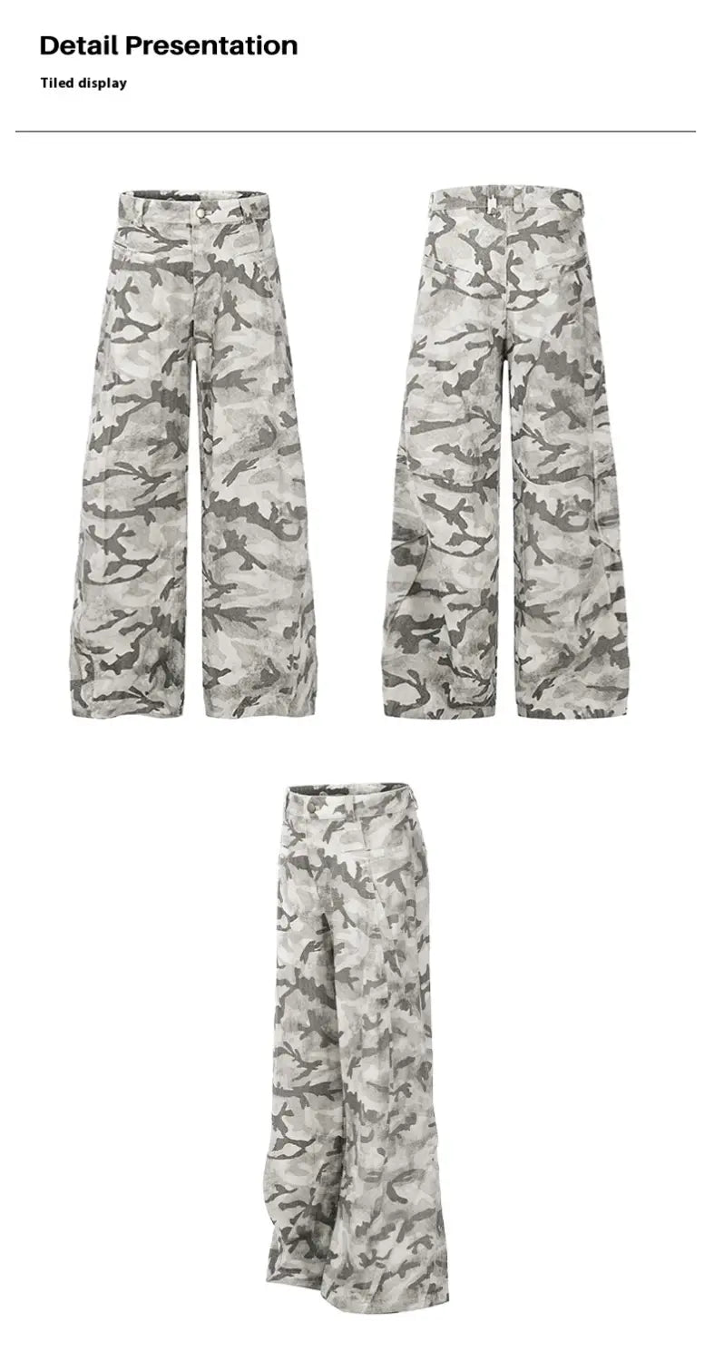 Cross-border Snow Straight Camouflage Cargo Pants