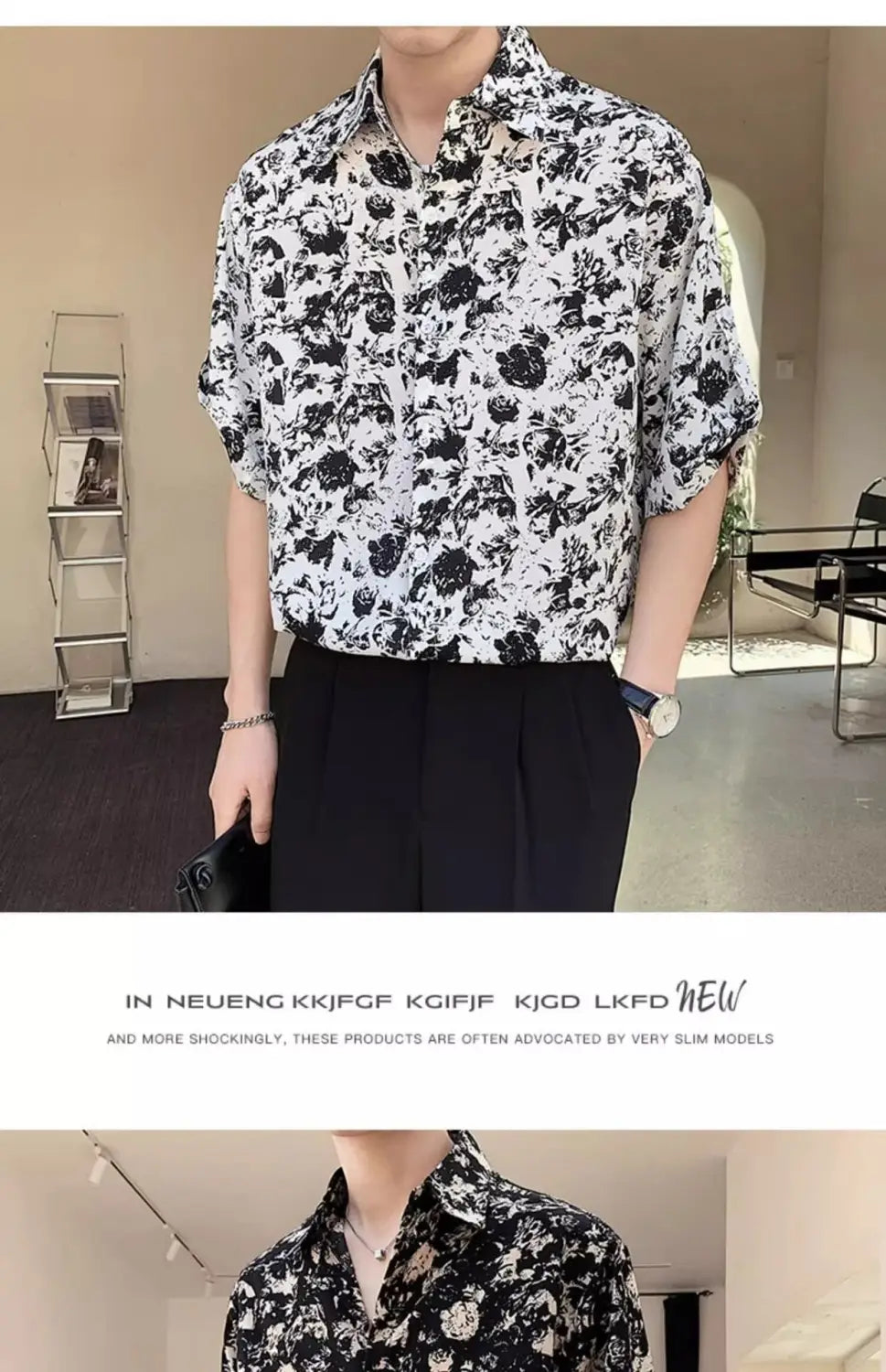 New Shirt Loose Outer Wear Heather Top Versatile Casual Men’s Short Sleeve