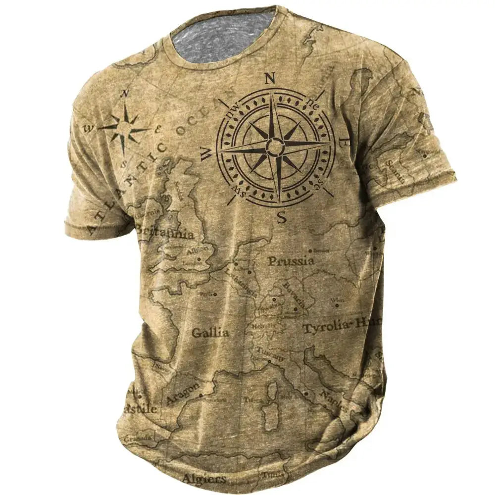 Men’s Casual Loose Short Sleeves T-shirt Round Neck