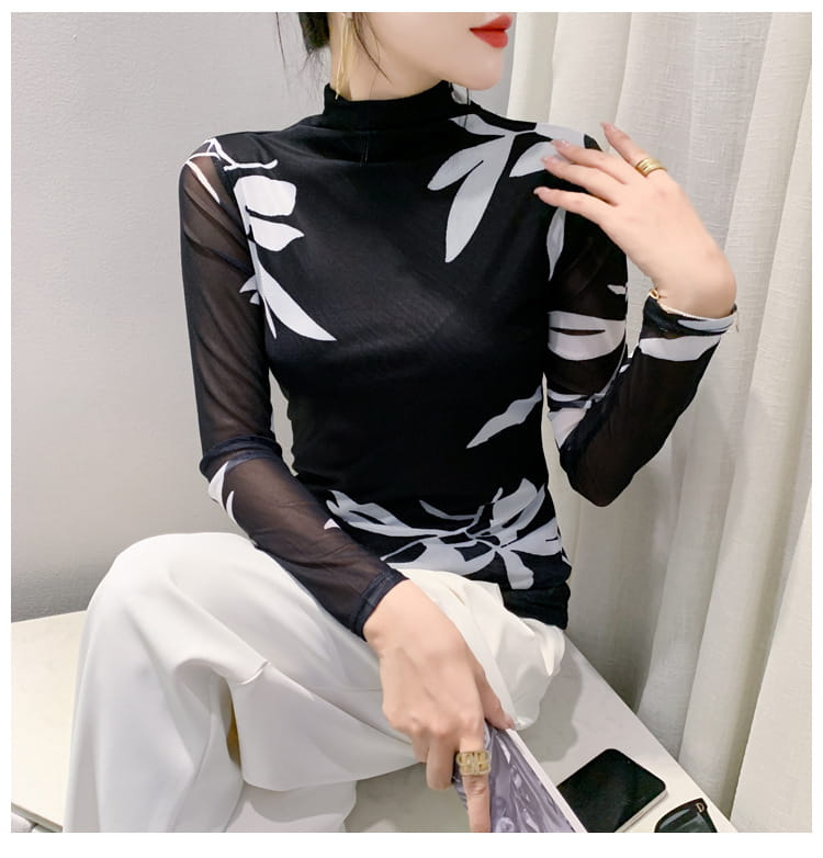 Women’s Long Sleeve Autumn And Winter Ocean Graceful Slim-fit Tops