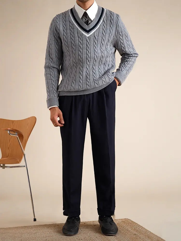 Men’s College Style Casual Base Ride Thermal Head Cover Knitwear