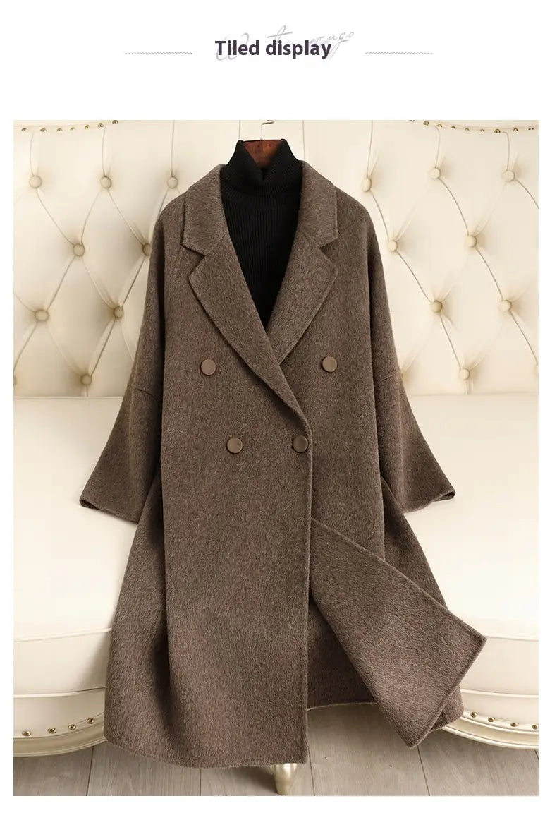 Double-sided Wool Overcoat Women’s Mid-length Woolen Coat