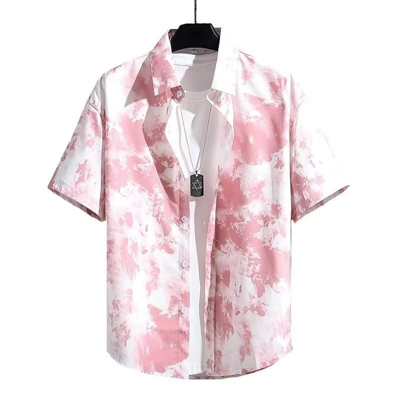 Men’s Ice Silk Breathable Summer High-end Printed Shirt