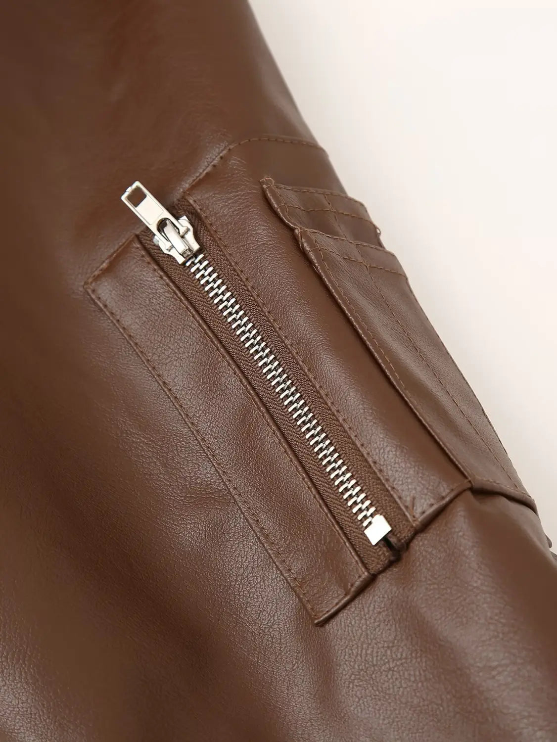 Short Jacket Fried Street Leather Clothing With Stand Collar Coat