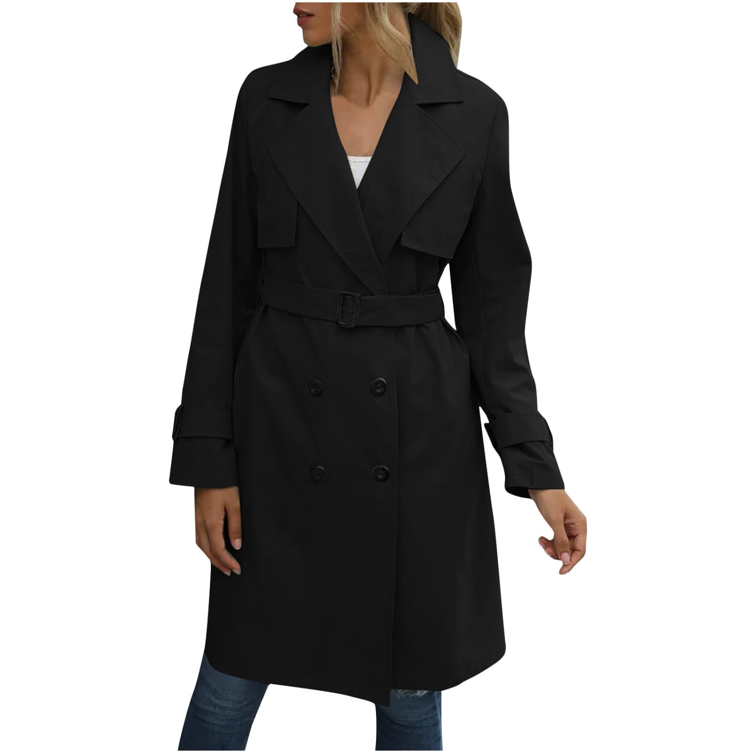 European And American Autumn Women’s Double Breasted Fashion Casual Trench Coat