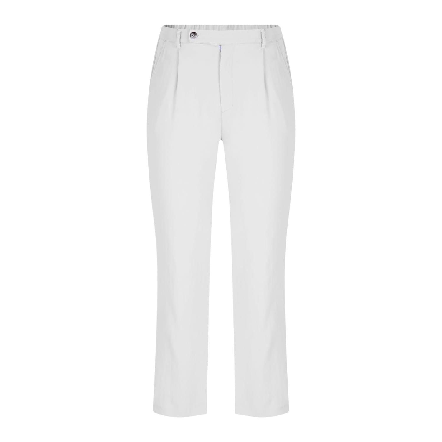 Men’s Casual Cotton Linen Pants Pleated Elastic Waist Pants