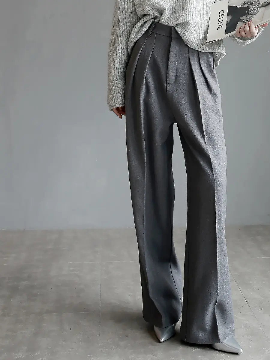 Suit Pants Women’s Slim Wide-leg Pants Mopping Floor Straight-leg Trousers