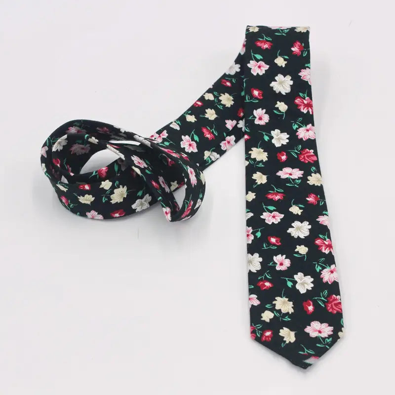 Men’s Suit Printed Cotton Pocket Handkerchief With Floral Patterns Fashionable And Casual Printed Tie