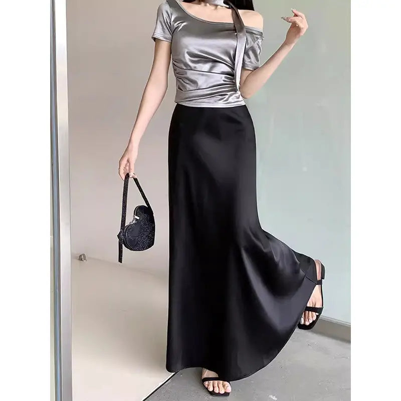 Design High Waist Skirt Women’s Mid-length
