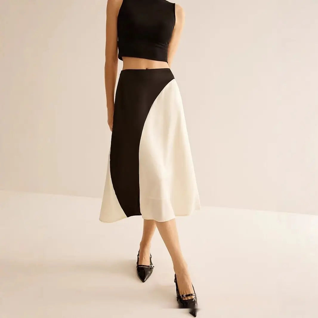 Color Contrast Patchwork Leisure Women’s Skirt