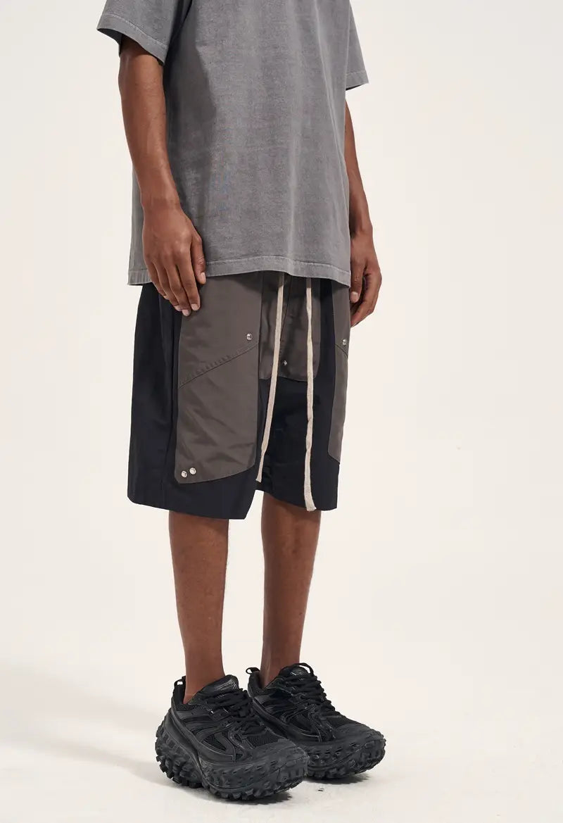 Men’s Casual Loose Shorts Contrast Patch