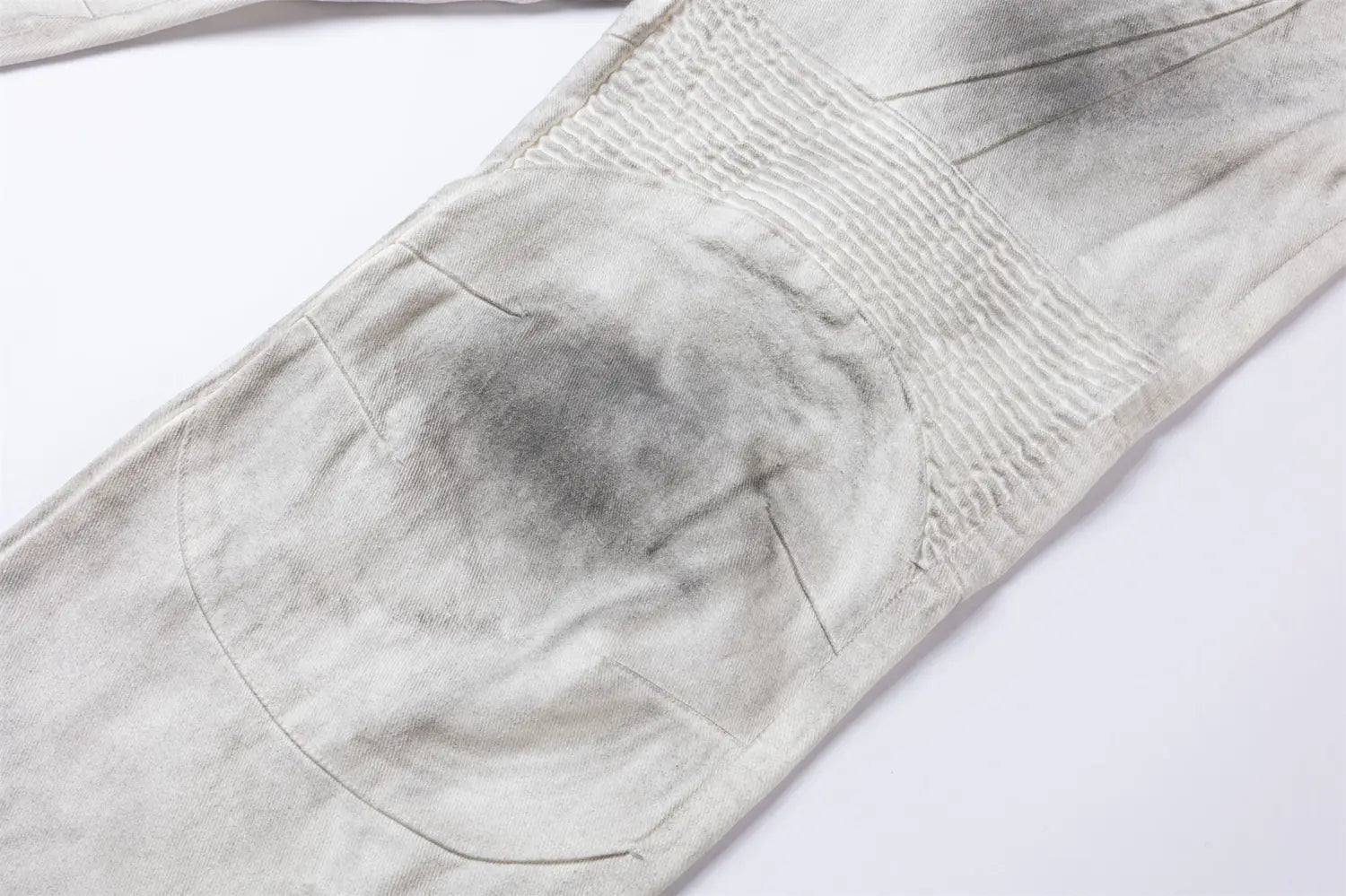 Washed Old Color Pleated Stitching Straight Cargo Loose Trousers