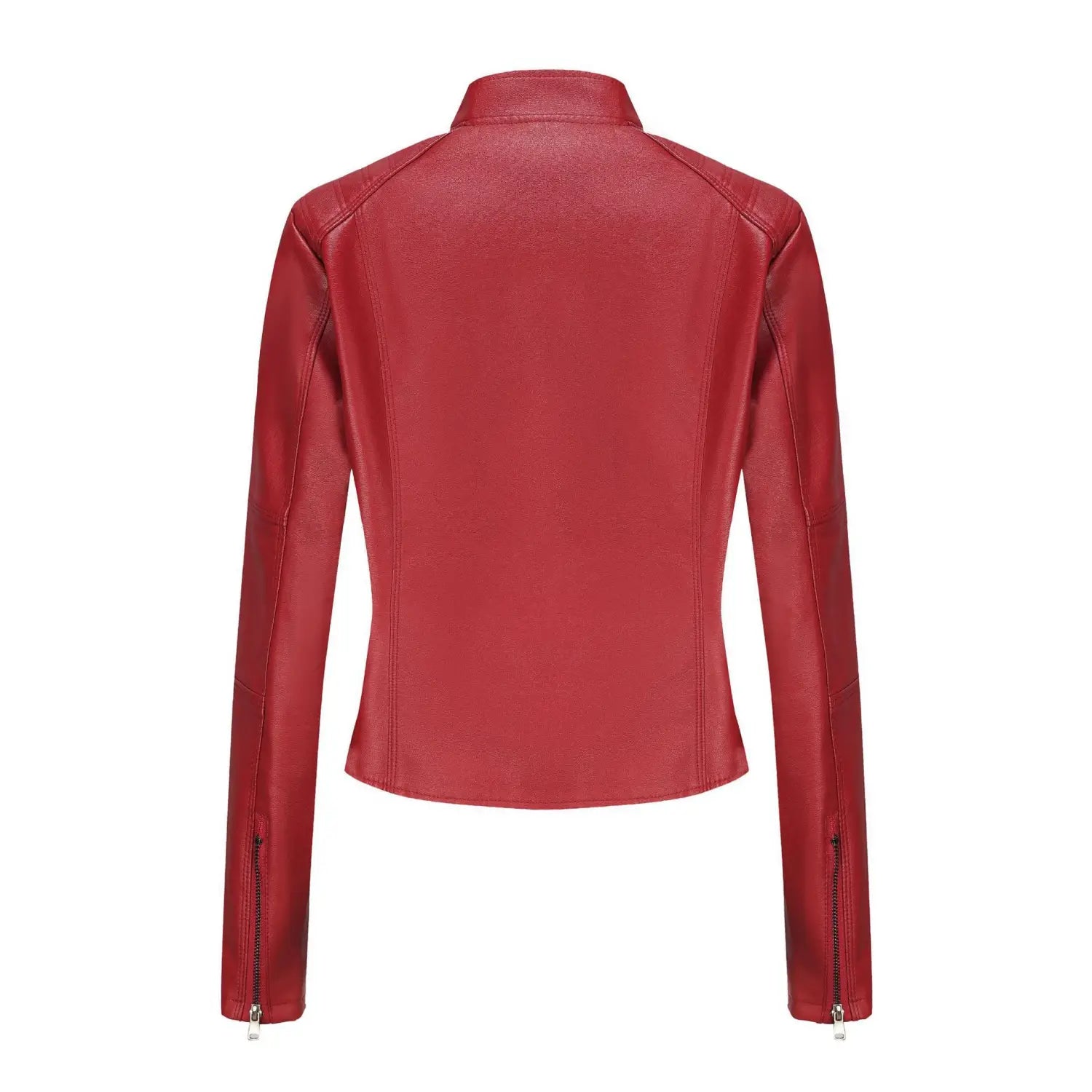Women’s Short Slim-fit Leather Coat