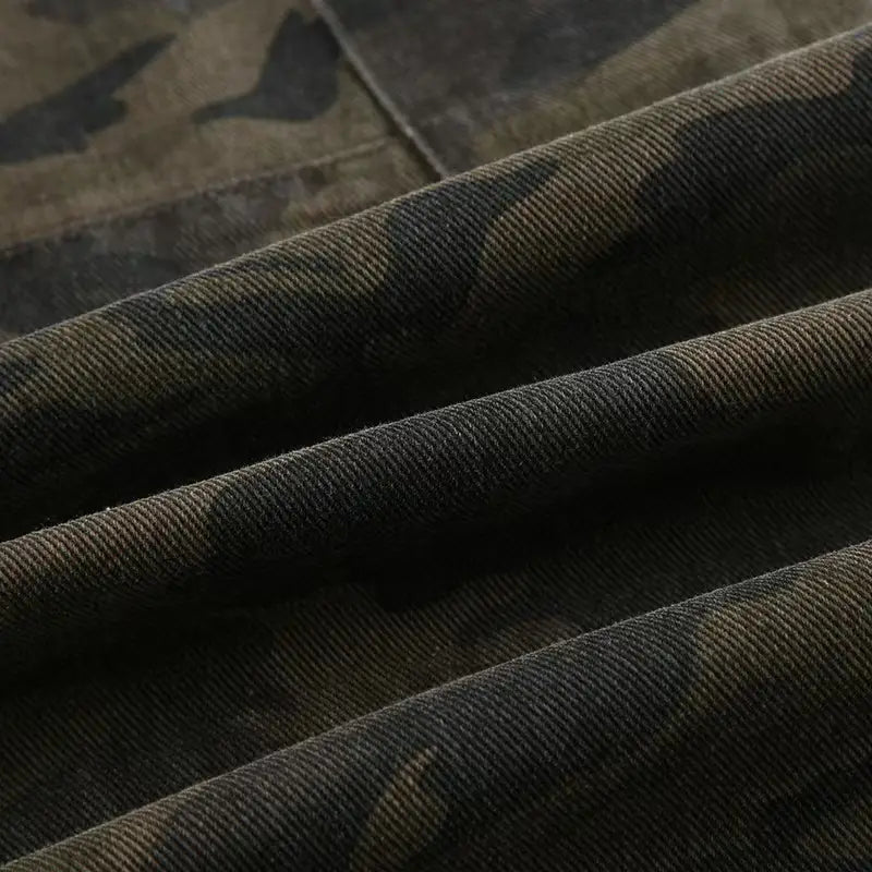 Loose Camouflage Workwear With Pocket Jeans