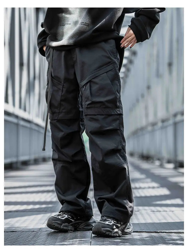 Straight Cargo Pants Men’s Multi-pocket Paratrooper Pants