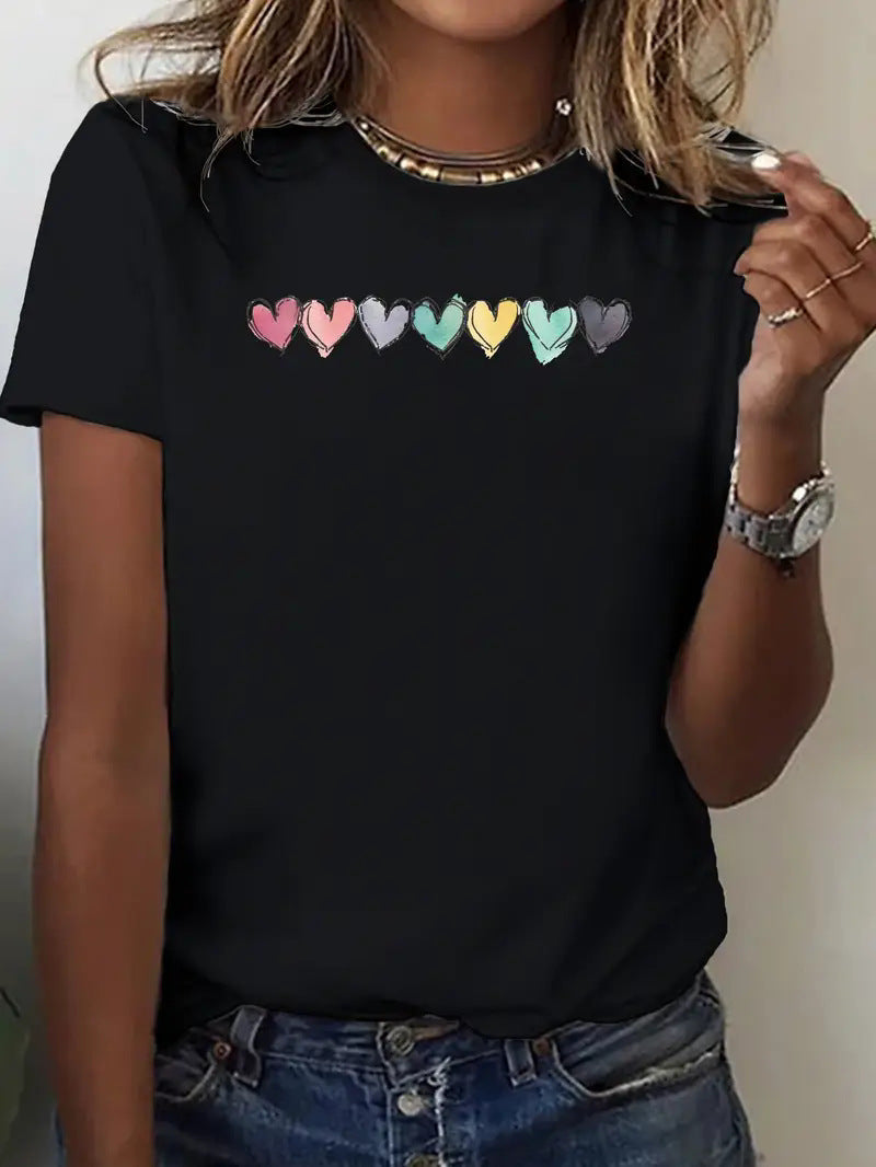 European And American Valentine’s Day Love Round Neck Women’s Top - HS21 / S