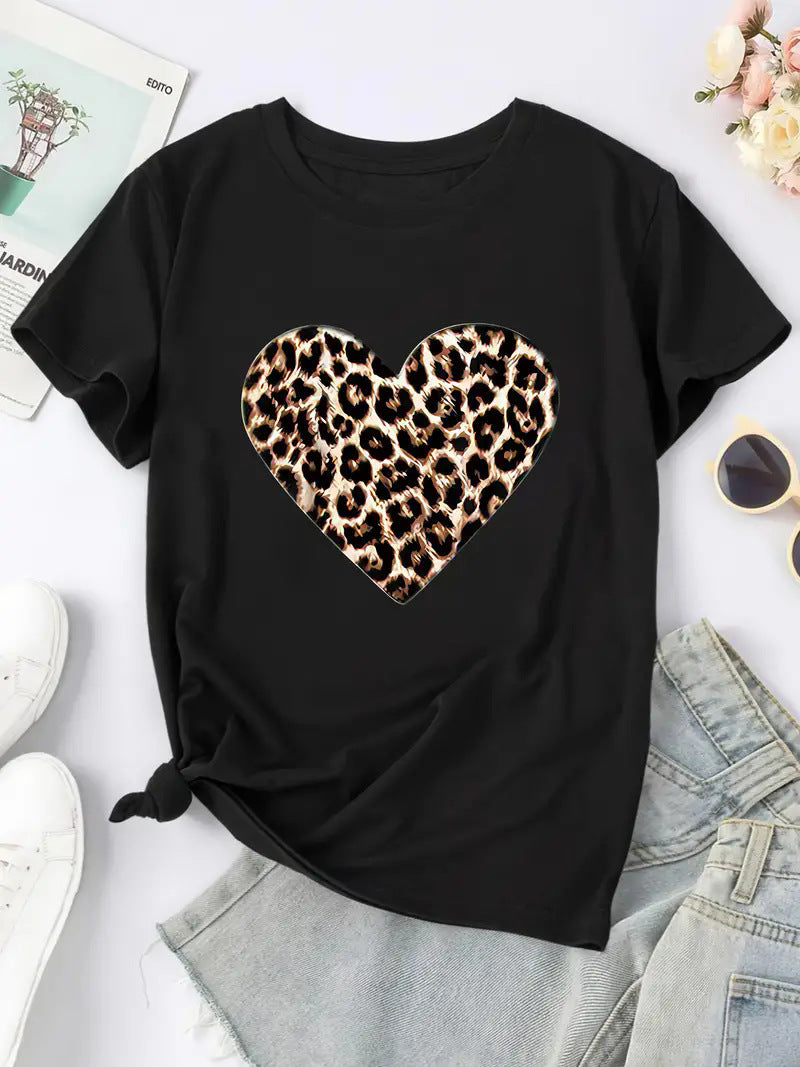 European And American Valentine’s Day Love Round Neck Women’s Top - HS210 / S