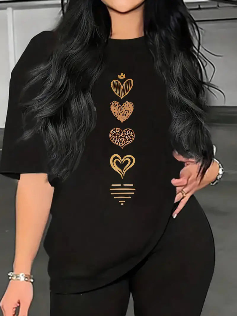 European And American Valentine’s Day Love Round Neck Women’s Top - HS211 / S