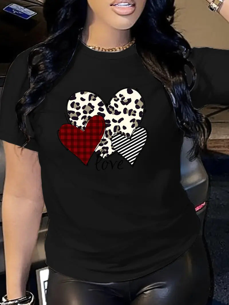 European And American Valentine’s Day Love Round Neck Women’s Top - HS24 / S