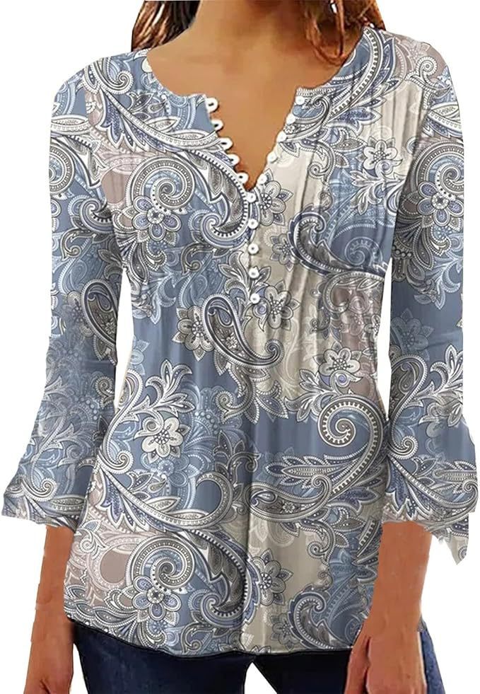 Women’s Single-breasted Fashion V-neck Half-sleeve Top - ZXHD394 / S
