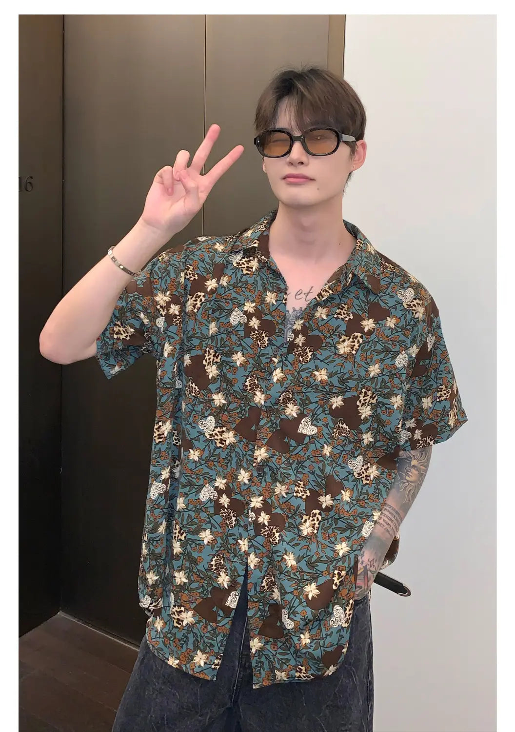 Men’s Shirt Loose Long Sleeve Lapel Shirt