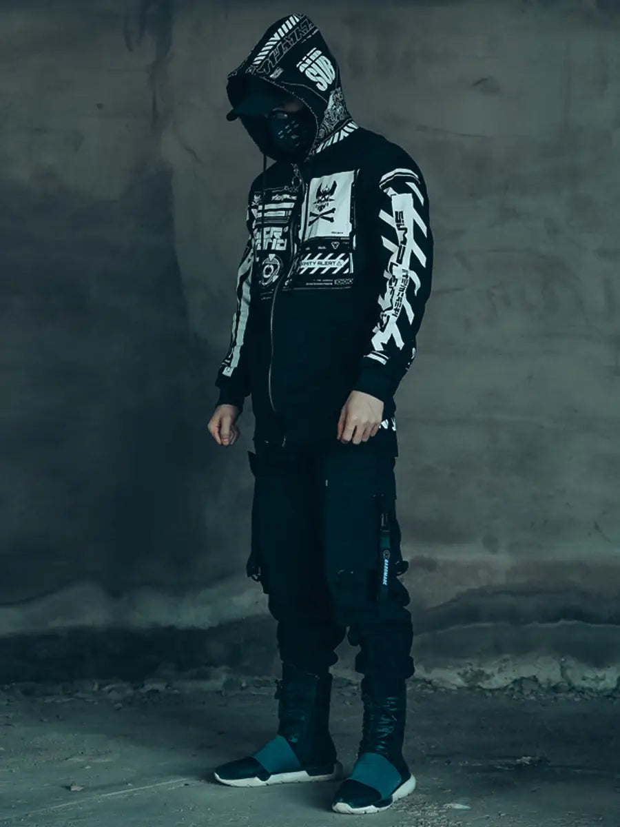 Punk Two-dimensional Sweater Hooded Tide Cool Ins Fried Street Coat Function