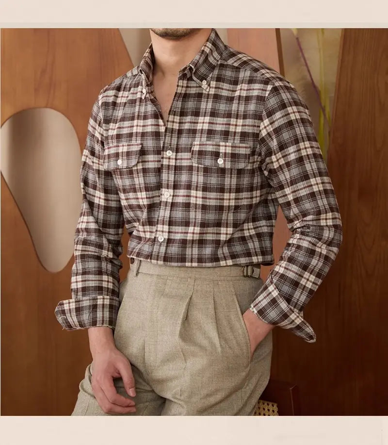 Retro Long Sleeved Shirt For Men