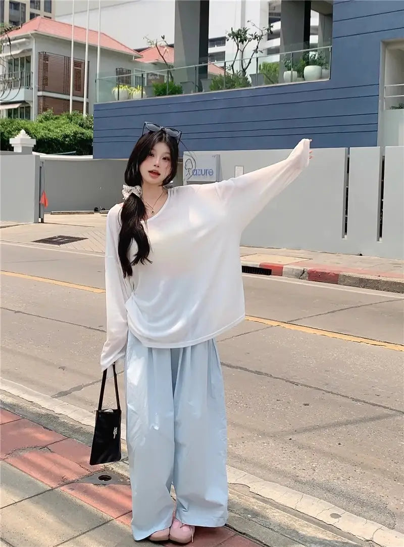 Blue Sweet Hot Girl Sun Protection Top