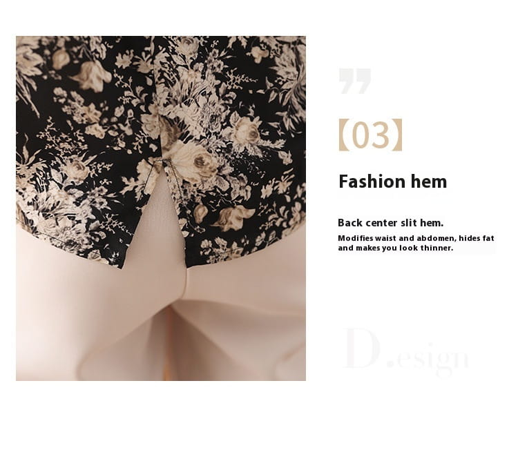 Middle-aged Mother Floral Shirt Top