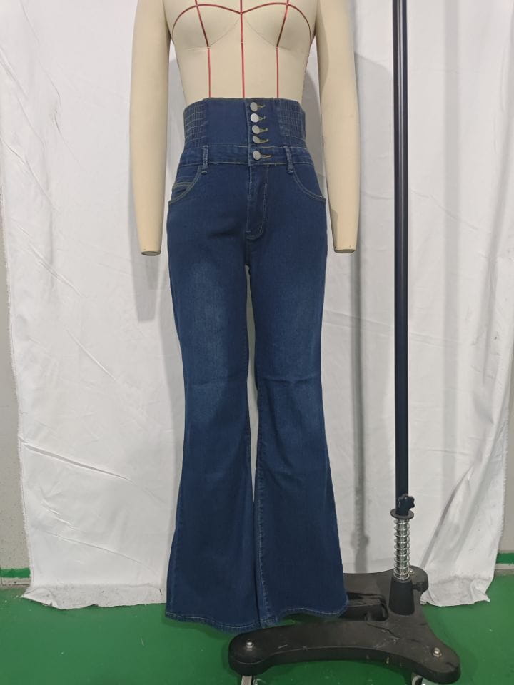 Women’s Stretch Button Denim Pants