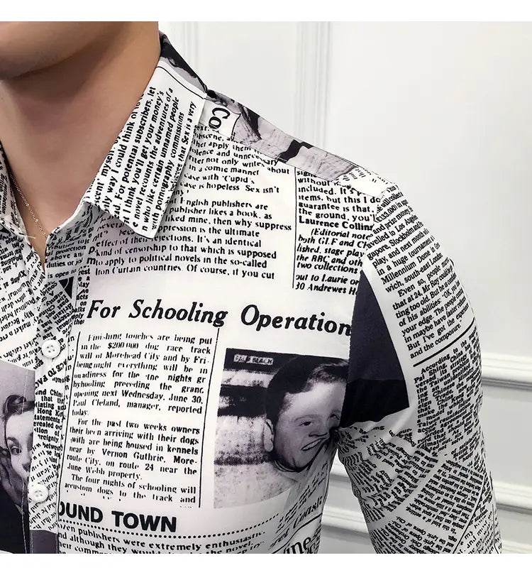 Men’s long-sleeved floral shirt
