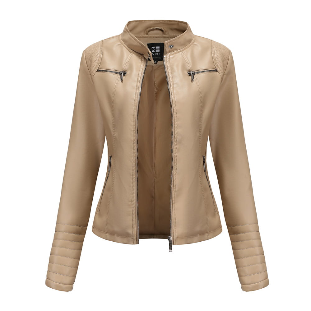 Women’s Leather Thin Motorcycle Clothing Short Chic Women’s Jacket