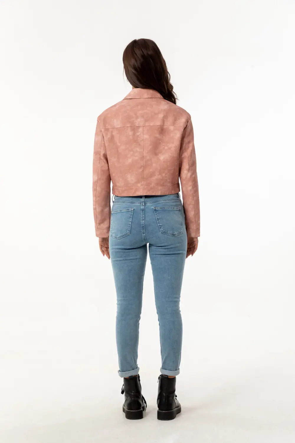 Women’s Long-sleeved Fashionable Faux Leather Jacket