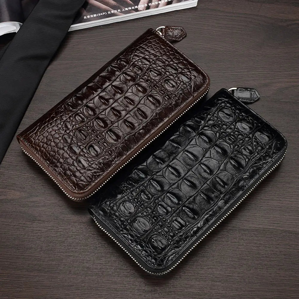 Skin Bone Leather Wallet Men’s Long Hand