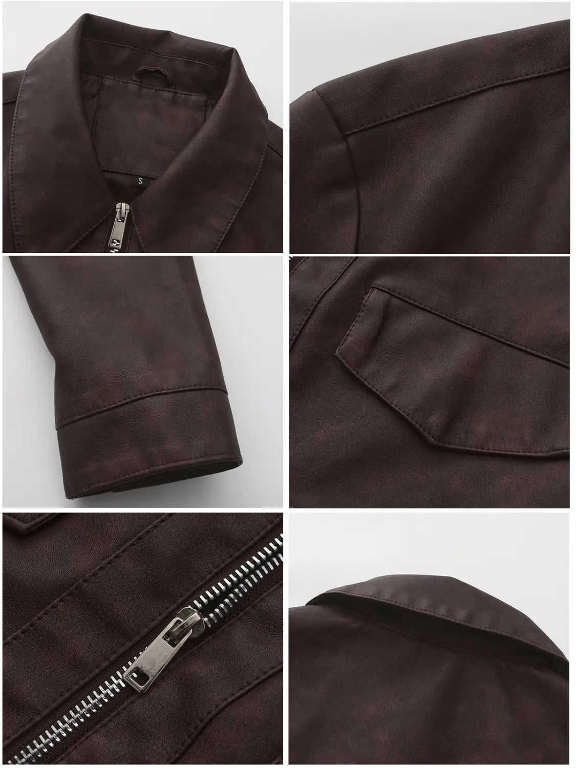 Women’s Long-sleeved Fashionable Faux Leather Jacket