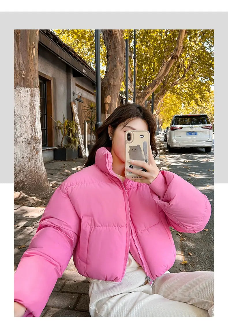 Stand-up Collar Thick Down Cotton Jacket Coat
